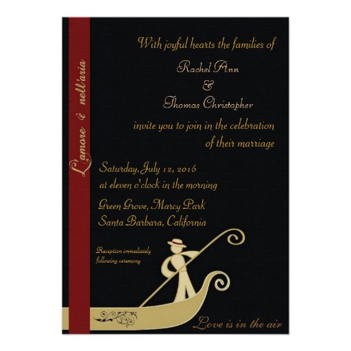 Gondola - Love is in the air Custom Invitations