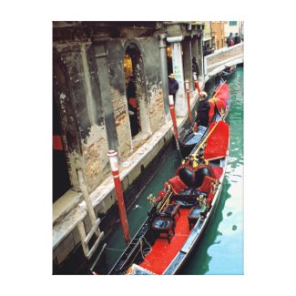 Gondola on a Small Canal Canvas Print