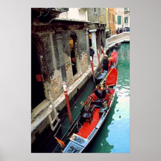 Gondola on a Small Canal Poster