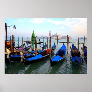 Gondolas in Venice Poster