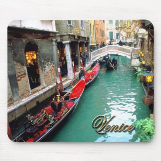 Gondolas on a Venetian canal Mouse Pad