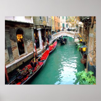 Gondolas on a Venetian Canal Poster