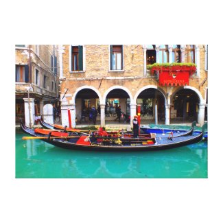 Gondolier in Cannaregio Canvas Print