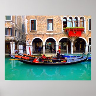 Gondolier in Cannaregio Poster