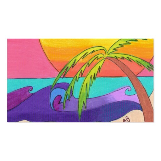 Gone Beachy Business Card Template (back side)
