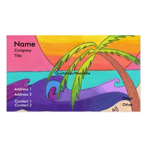 Gone Beachy Business Card Template (front side)