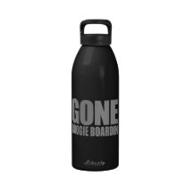 GONE BOOGIE BOARDING Meme - Taupe Grey Water Bottles