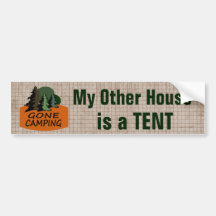 Gone Camping Bumper Stickers