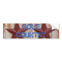 Gone Country Red Star Barn Wall Bumper Sticker