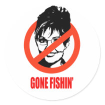 Gone Fishin' T-shirt Round Sticker