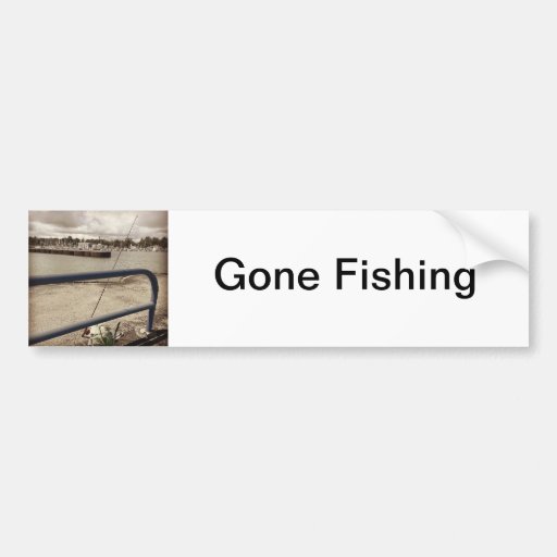 Gone Fishing Bumper Sticker Zazzle