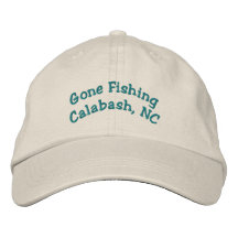 Deep  Fishing Calabash on Gone Fishing Calabash  Nc Embroidered Baseball Cap