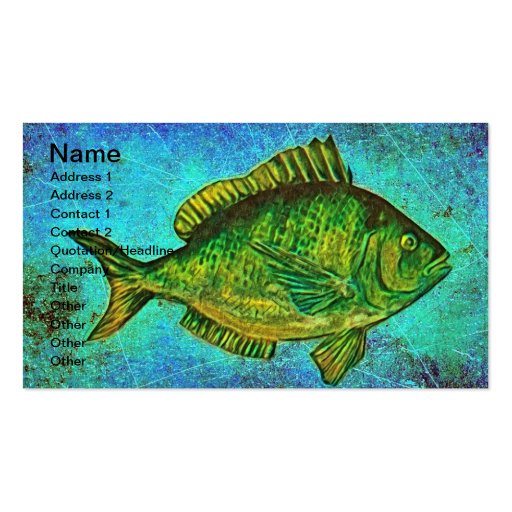 Gone Fishing Digital Art Business Cards