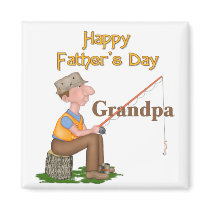 Gone Fishing Father's Day - Grandpa magnets