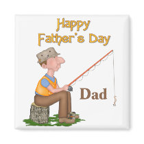Gone Fishing Father's Day magnets