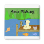 Gone Fishing Fridge Magnet