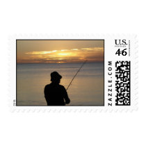 Gone Fishing Postage Stamp