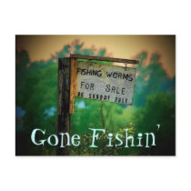 Gone Fishing Postcard