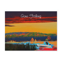 Gone Fishing Postcard