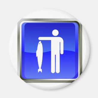 Gone Fishing Sign Fridge Magnet