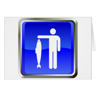 Gone Fishing Sign Greeting Card