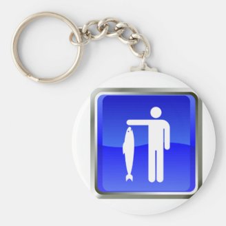Gone Fishing Sign Key Chains