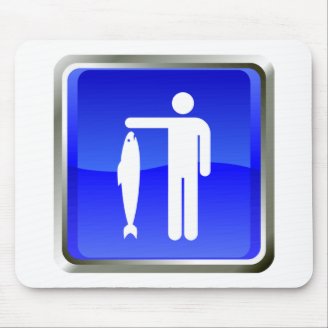 Gone Fishing Sign Mouse Mat