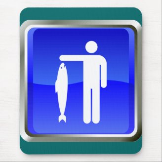 Gone Fishing Sign Mouse Pad