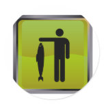 Gone Fishing Sign Stickers