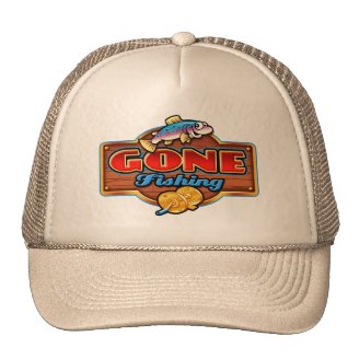 GONE FISHING TRUCKER HAT