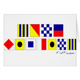 Gone Fishing using Nautical Flags Greeting Cards