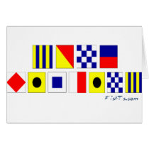 Gone Fishing using Nautical Flags cards