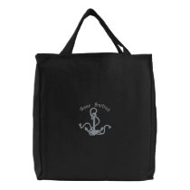 Gone Sailing Ships Anchor Embroidered Bag
