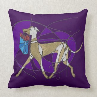 Gone Shopping, Art Deco Italian Greyhound Pillows