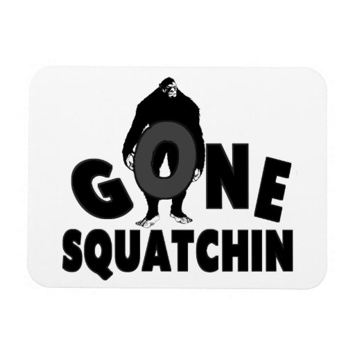 Gone Squatchin - Bigfoot holding O Vinyl Magnet