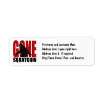 Gone Squatchin - Black and Red Return Address Labels