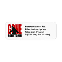 Gone Squatchin - Black and Red Return Address Labels