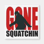 Gone Squatchin - Black and Red Refrigerator Magnets