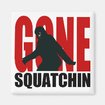 Gone Squatchin - Black and Red Refrigerator Magnets