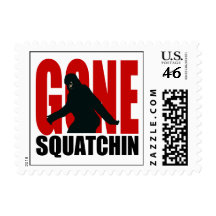 Gone Squatchin - Black and Red Postage