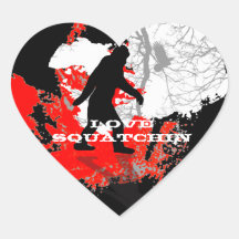 Gone Squatchin, black bigfoot Sticker