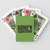 GONE SQUATCHIN BLACK GREEN POKER CARDS