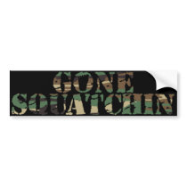 Gone Squatchin Camo Bumper Sticker