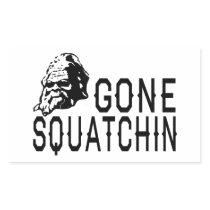 Gone Squatchin - Cool Sunglass Version B&W Rectangular Sticker