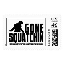 Gone Squatchin - Funny Bigfoot Believer Postage Stamps