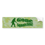 Gone squatchin on camo bumper sticker