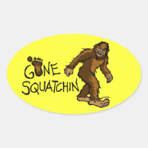 Gone Squatchin Oval Stickers