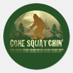 Gone Squatchin' Round Sticker