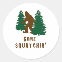 Gone Squatchin Round Stickers