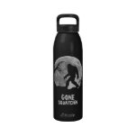 Gone Squatchin, sasquatch silhouette with moon Drinking Bottle